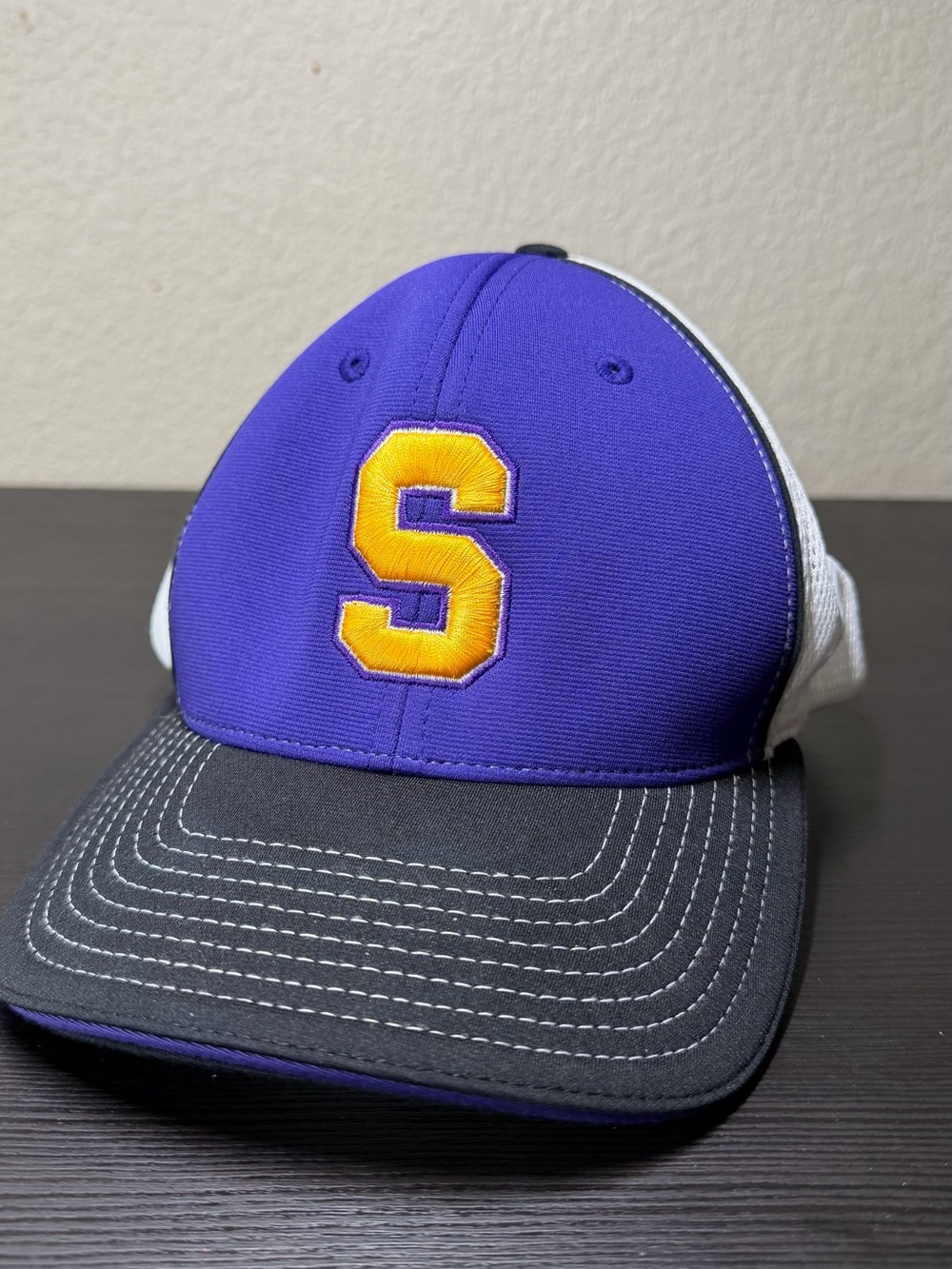 Purple and Gold Baseball Cap with Black Bill